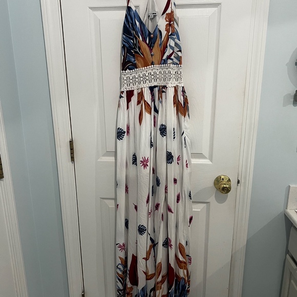 White print with colors Maxi dress - Picture 3 of 4